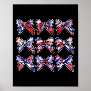 4. Juli Cheer Big Bow Tie Dye Cheerleader Chee Poster