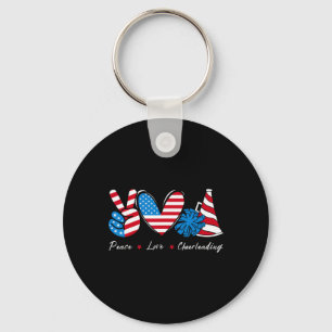 4. Juli Cheer Girls Cheerleading Amerikanische Fla Schlüsselanhänger
