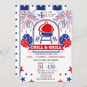 4. Juli Chill & Grill GRILLEN Party Einladung