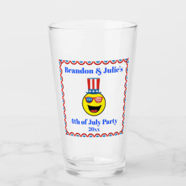 4. Juli Cool Patriotic Emoji Beer Pint Glas
