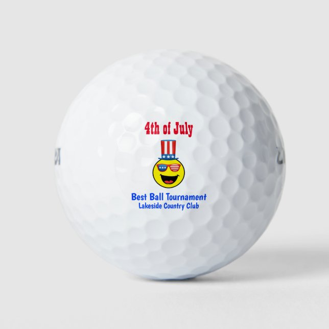4. Juli Cooles Patriotisches Turnier Outing Golfball (Vorderseite)