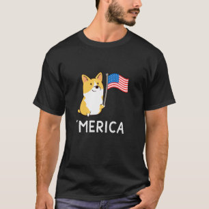 4. Juli Corgi Hund Patriotisch Usa Amerikanisch T-Shirt