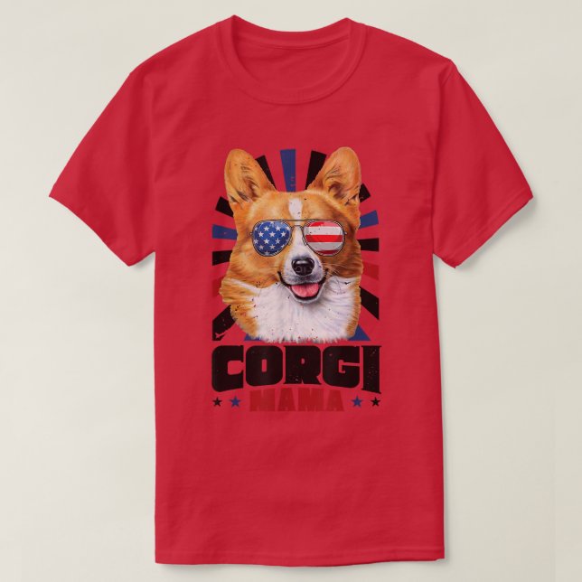 4. Juli Corgi Mama T-Shirt (Design vorne)