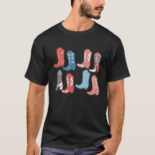 4. Juli Cowgirl-Stiefel T-Shirt