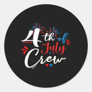 4. Juli Crew Feuerwerk Unabhängigkeit Tag Familie Runder Aufkleber