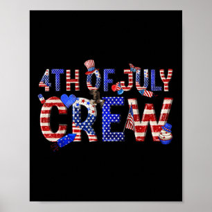 4. Juli Crew Matching Family Squad Vierten von J Poster