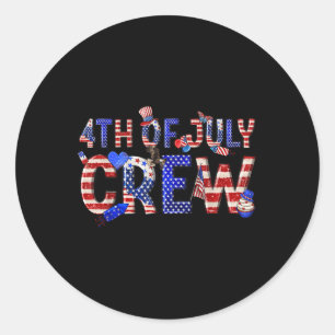 4. Juli Crew Matching Family Squad Vierten von J Runder Aufkleber