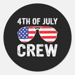 4. Juli Crew Matching Funny Family Outfits Runder Aufkleber