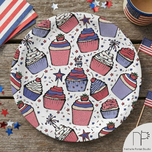 4. Juli Cupcake-Papierteller  Pappteller