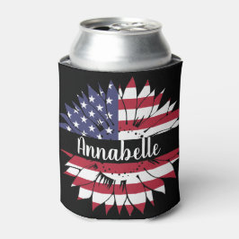 4. Juli Custom Red White und Blue Sunflower Dosenkühler