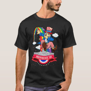 4. Juli Dabbing Uncle Sam Usa Flag Kinder Teens T-Shirt