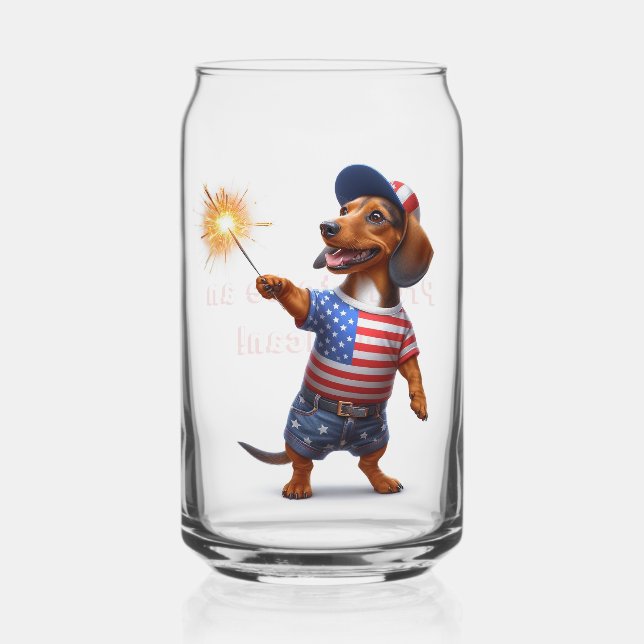 4. Juli Dachshund  Dosenglas (Vorderseite)