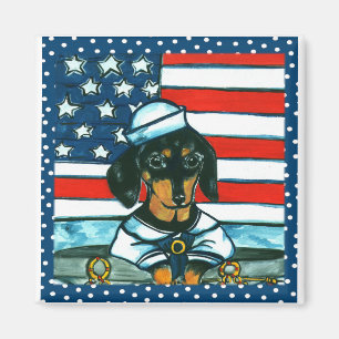 4. Juli Dachshund Magnet