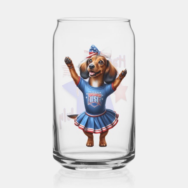 4. Juli Dackel Bier  Dosenglas (Vorderseite)