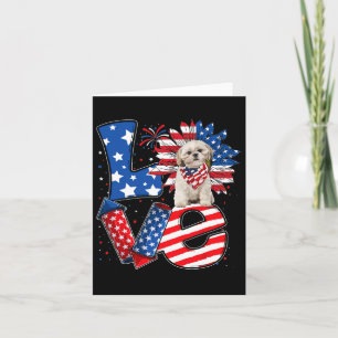 4. Juli-Dekor Patriotenliebe Shih Tzu Hund USA Karte