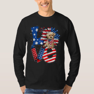 4. Juli-Dekor patriotische LIEBE Shorkie Hund USA T-Shirt