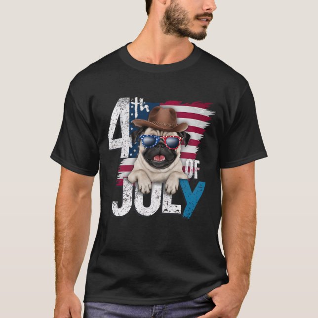4. JULI - DER MOPS FEIERT UNABHÄNGIGKEIT T-Shirt (Vorderseite)