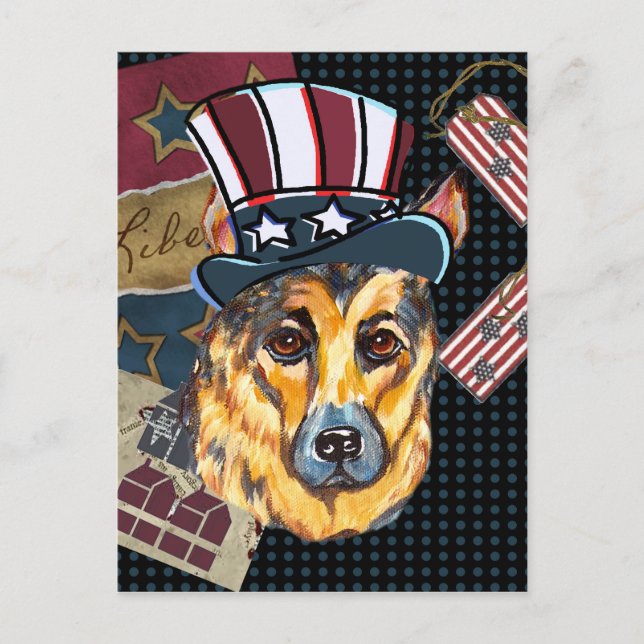 4. JULI DEUTSCHE SCHEPHERD POSTKARTE (Vorderseite)