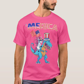 4. Juli Dinosaur Unicorn Shirt Merica Blue Tre