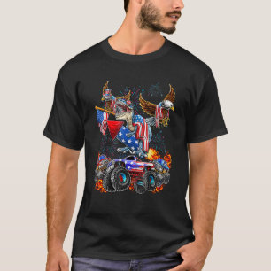 4. Juli Dinosaurier Monster Truck Bald Adler Amer T-Shirt