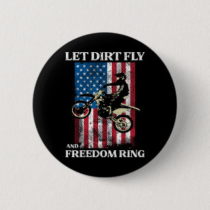 4. Juli Dirt Bike Motocross Amerika Biker Männer Button