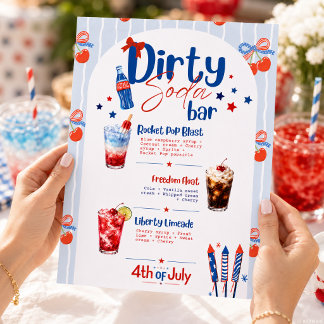 4. Juli Dirty Soda Bar Schild