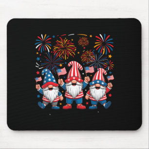 4. Juli Drei Gnome feiern die USA Mousepad