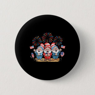 4. Juli drei Gnomes feiern US Independe Button