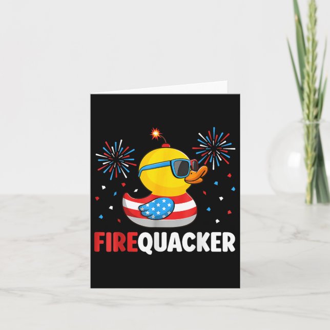 4. Juli Duck Firequacker Patriotic Vierte von J Karte (Vorderseite)