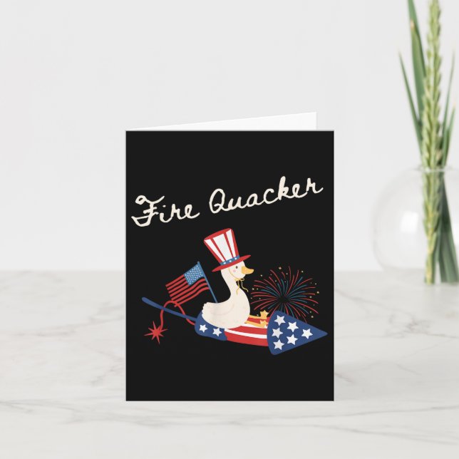 4. Juli Duck Firequacker Patriotic Vierte von J Karte (Vorderseite)
