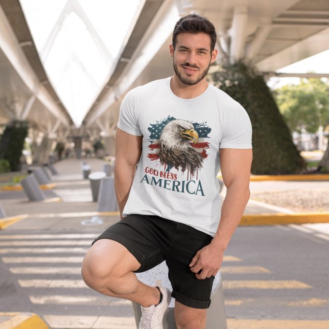 4. Juli Eagle God Bless America Men's T - Shirt (God Bless America)