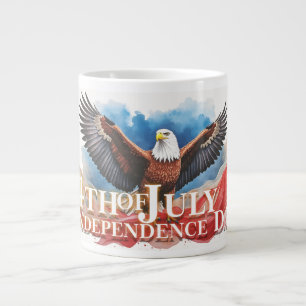 4. Juli Eagle - Patriotisches Kunstdesign Jumbo-Tasse