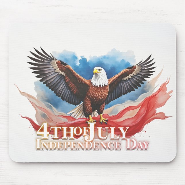 4. Juli Eagle - Patriotisches Kunstdesign Mousepad (Vorne)