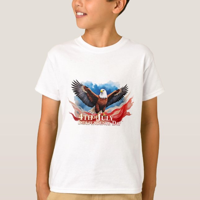 4. Juli Eagle - Patriotisches Kunstdesign T-Shirt (Vorderseite)