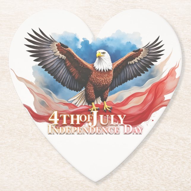 4. Juli Eagle - Patriotisches Kunstdesign Untersetzer (Vorderseite)