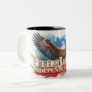 4. Juli Eagle - Patriotisches Kunstdesign Zweifarbige Tasse