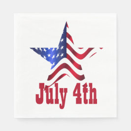 4. Juli Ein Stern mit USA Flag Paper Napkins Serviette