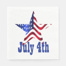 4. Juli Ein Stern mit USA Flag Paper Napkins