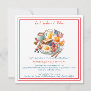 4. Juli Einladung zum Frühstück - Patriotisch
