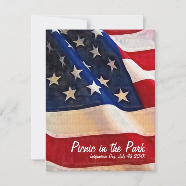 4. Juli Einladung zum Picnic Independence Day (Vorderseite)