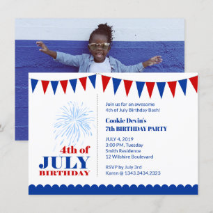 4. Juli Einladung zur Geburtstagsparty der Kinder