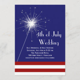 4. Juli Einladung zur Hochzeit mit Streifen