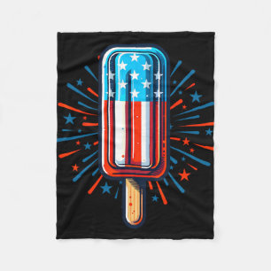 4. Juli Eiscreme Amerikanische Flagge Patriotische Fleecedecke