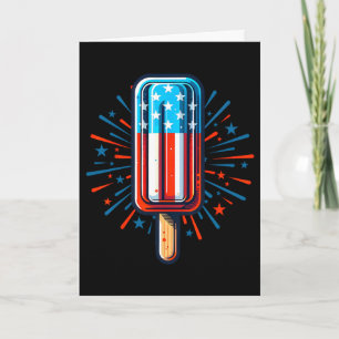 4. Juli Eiscreme Amerikanische Flagge Patriotische Karte