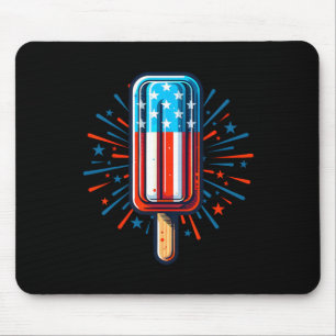 4. Juli Eiscreme Amerikanische Flagge Patriotische Mousepad