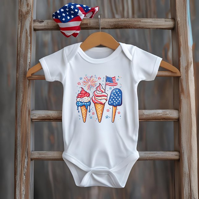 4. Juli Eiscreme Baby T - Shirt (Von Creator hochgeladen)