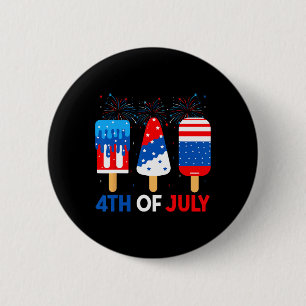 4. Juli Eiscreme Lustig Patriotisch Amerikanische Button