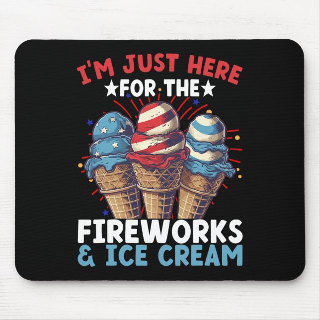 4. Juli Eiscreme Patriotische Eiscreme  Mousepad (Vorne)