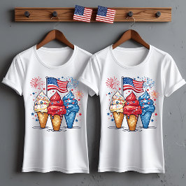 4. Juli Eiscreme USA Flagge Frauen T - Shirt