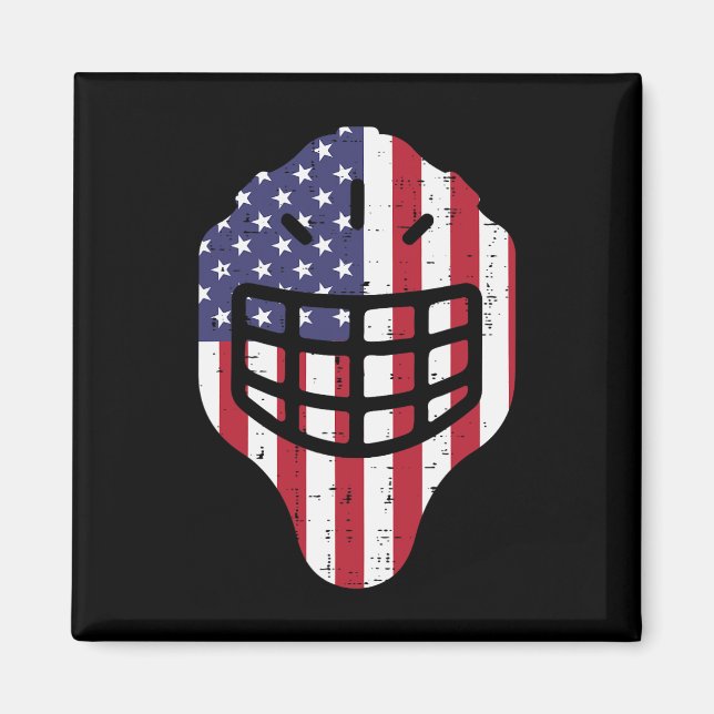 4. Juli Eishockey Helmet Amerika Flagge Amerika Bo Magnet (Vorne)